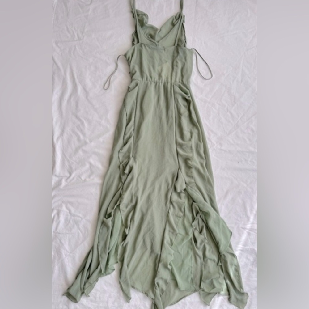 ZARA LONG RUFFLED DRESS - Picture 8 of 8